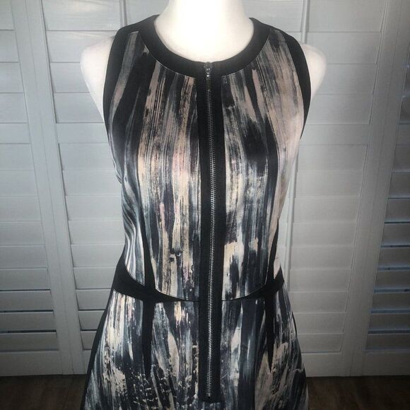 Rebecca Taylor Womens Silk Sleeveless Zip Up A-Line Dress Black Size 8 - Picture 5 of 12